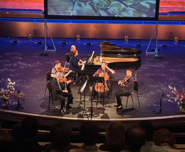 Dohnanyi piano quintet with Eugene Drucker and Joana Genova on violins, violist Dana Kelley, cellist Roberta Cooper and pianist Gili Melamed-Lev